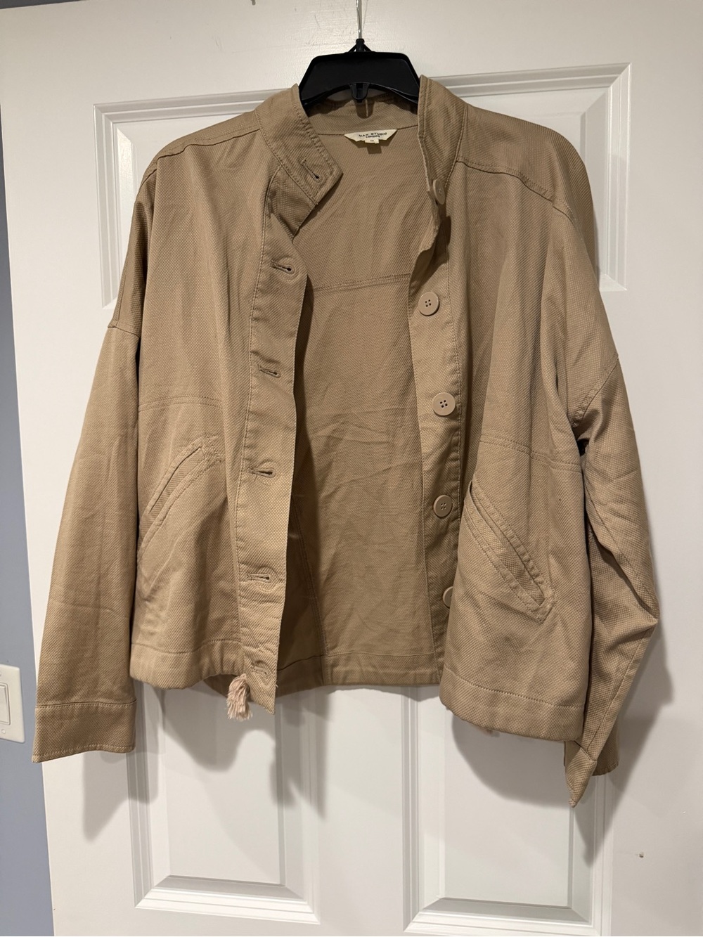 Max Studio Neutral Tan Button-Front Utility Jacket